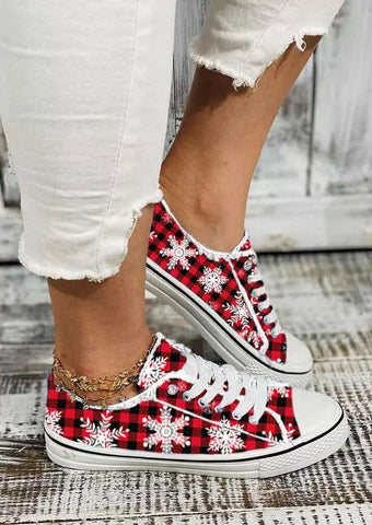 Low Top Canvas Flat Bottom Lace-up Casual Shoes