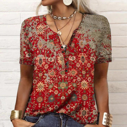 Women's Short-sleeved Printed Fashion Top