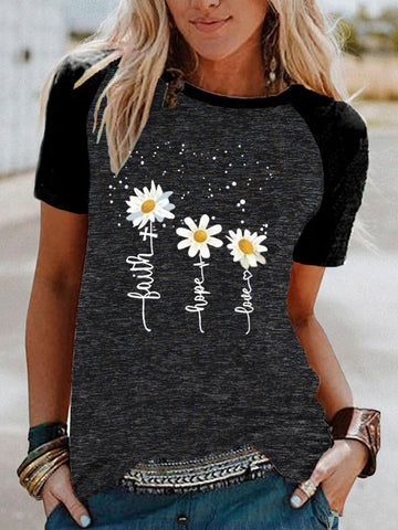 Faith Hope Love Three Little Daisies T-shirt