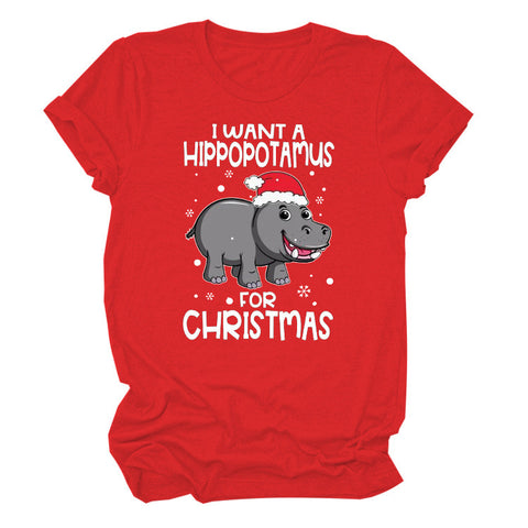 I Want a Hippopotamus Round Neck Top