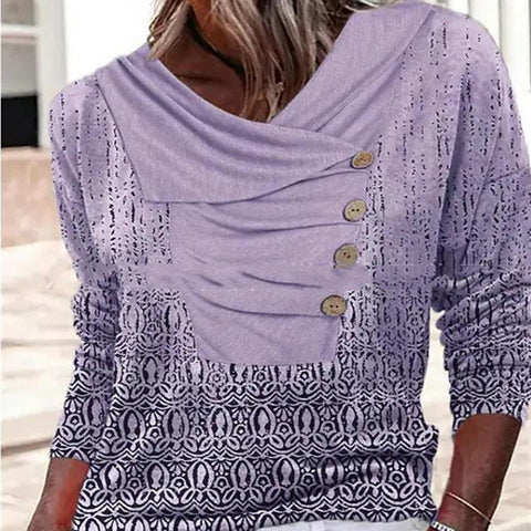 Women's Long-sleeved Lapel Button Loose Sweater