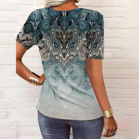 Women's Short-sleeved Printed Fashion Top