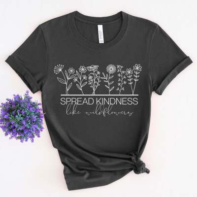 Spread Kindness Cotton Round Neck Short Sleeve Top