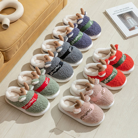 Christmas Elk Soft Cozy Slip On House Shoes