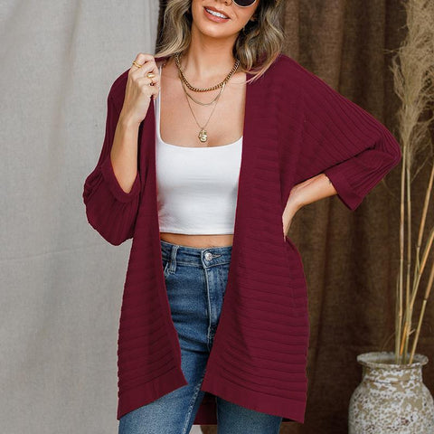 Thin Medium Length Knitwear Cardigan Sweater