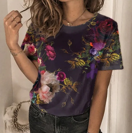 Scenic Short Sleeve Round Neck Top