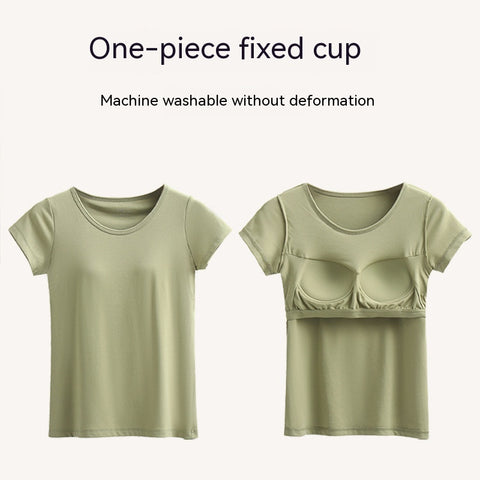 Short-sleeved T-shirt With Bra