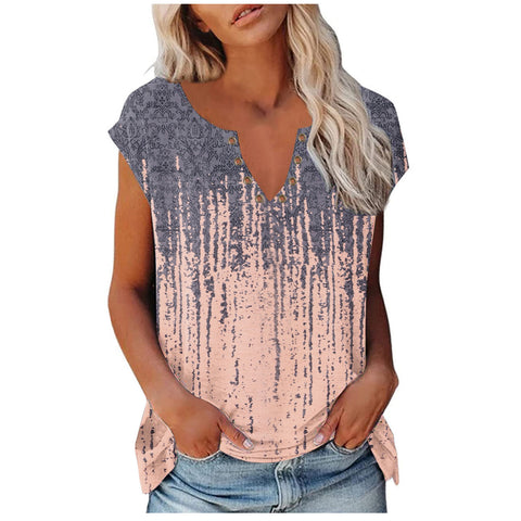 Multi Printed V-neck Women's Top