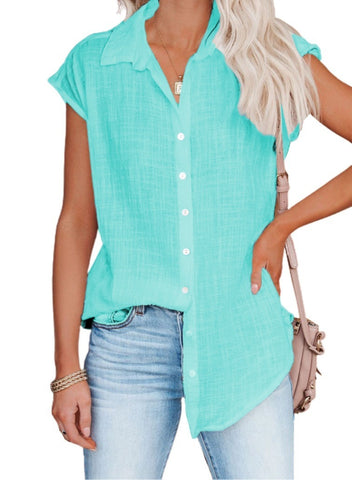 Women's Solid Color Single Breasted Shirt