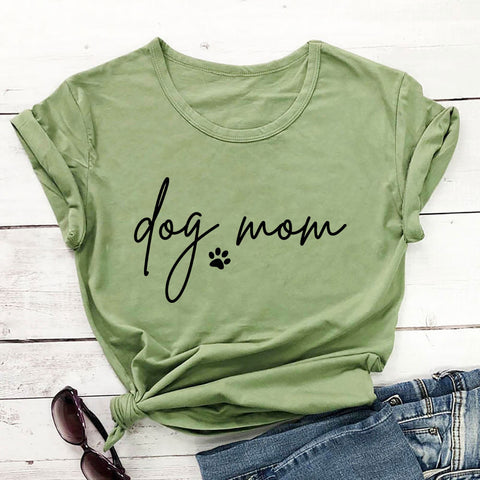 Dog Mom Solid Color T-Shirt