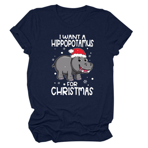 I Want a Hippopotamus Round Neck Top