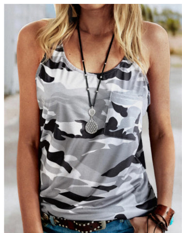 Women's Casual Multi Color Sleeveless Tank