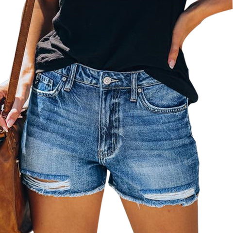 Denim Female Fringe Shorts