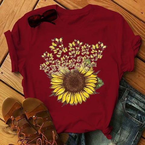 Butterfly Sunflower T-Shirt