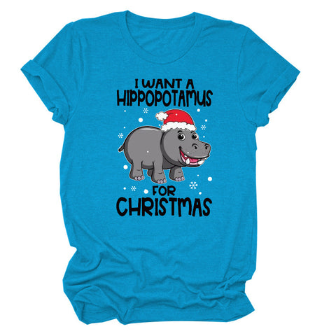 I Want a Hippopotamus Round Neck Top