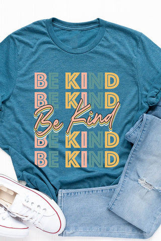 Women's Be Kind 3D Print Short Sleeve T-Shirt Top