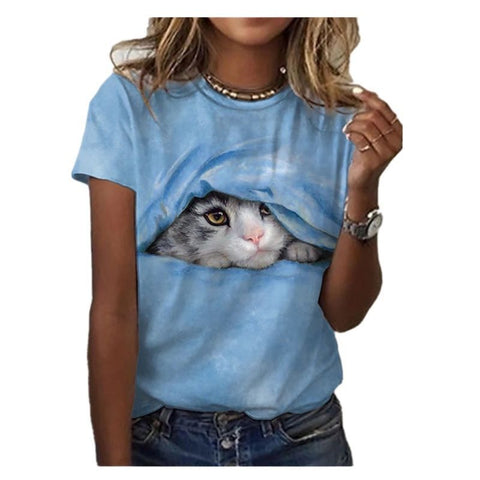 Cat Print Women's Top