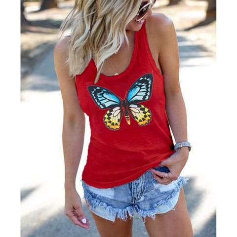 Casual Women's Butterfly Print Tank