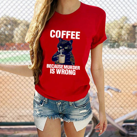 Cat, Coffee T-Shirt