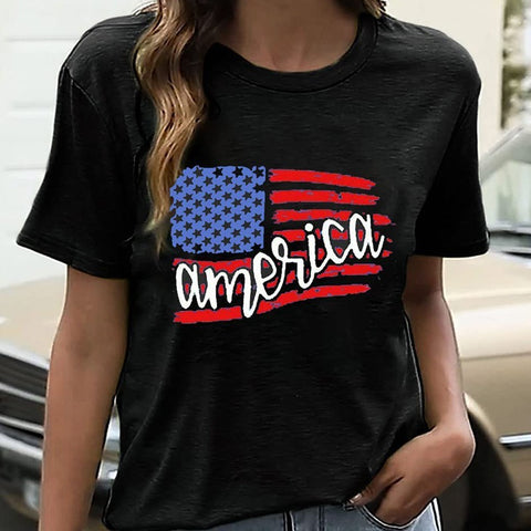 America Short Sleeve T-shirt Top