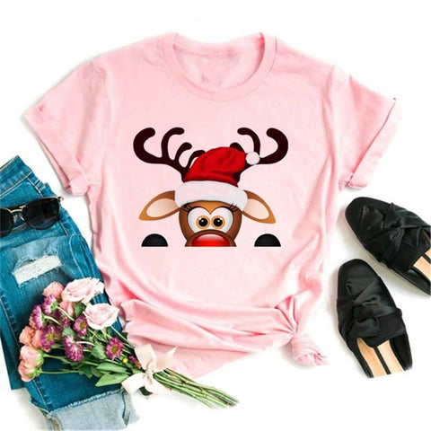 Christmas Multi Design Short Sleeve Tops